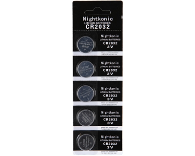 Nightkonic Lithium Battery - 3V CR2032 (5 Pack)