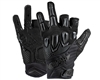HK Army Paintball Half Finger Gloves - Hardline Armored - Blackout